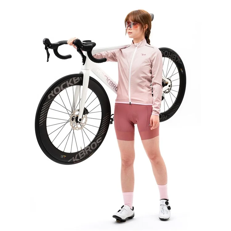 ROCKBROS TVI Series Women Cycling Sports Windbreaker Long Sleeve Breathable Windproof Jacket, Size XS - Pink