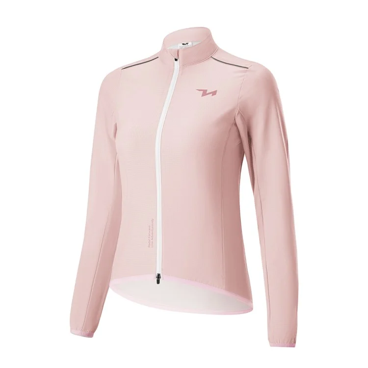 ROCKBROS TVI Series Women Cycling Sports Windbreaker Long Sleeve Breathable Windproof Jacket, Size S - Pink
