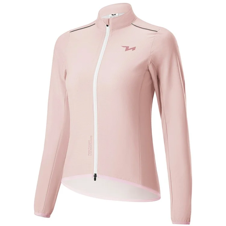 ROCKBROS TVI Series Women Cycling Sports Windbreaker Long Sleeve Breathable Windproof Jacket, Size L - Pink