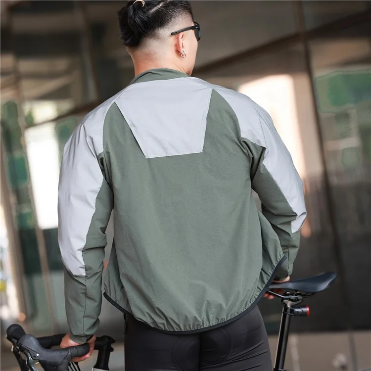 WOSAWE Spring Summer Cycling Jacket Bike Windproof Water Resistant Reflective Climbing Night Running Jacket, Asian L / EU M - Green