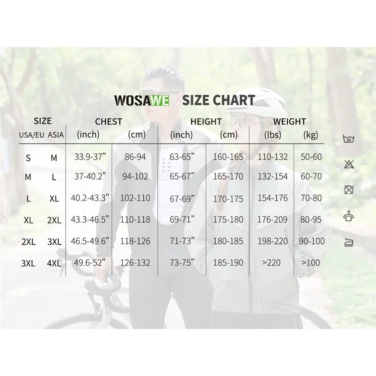 WOSAWE Spring Summer Cycling Jacket Bike Windproof Water Resistant Reflective Climbing Night Running Jacket, Asian L / EU M - Green