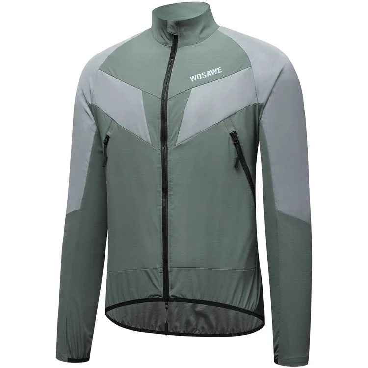 WOSAWE Spring Summer Cycling Jacket Bike Windproof Water Resistant Reflective Climbing Night Running Jacket, Asian 3XL / EU 2XL - Green