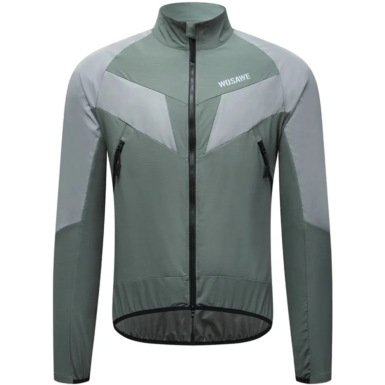 WOSAWE Spring Summer Cycling Jacket Bike Windproof Water Resistant Reflective Climbing Night Running Jacket, Asian 3XL / EU 2XL - Green