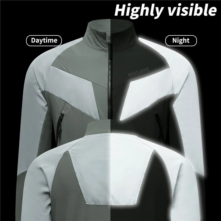 WOSAWE Spring Summer Cycling Jacket Bike Windproof Water Resistant Reflective Climbing Night Running Jacket, Asian 4XL / EU 3XL - Green