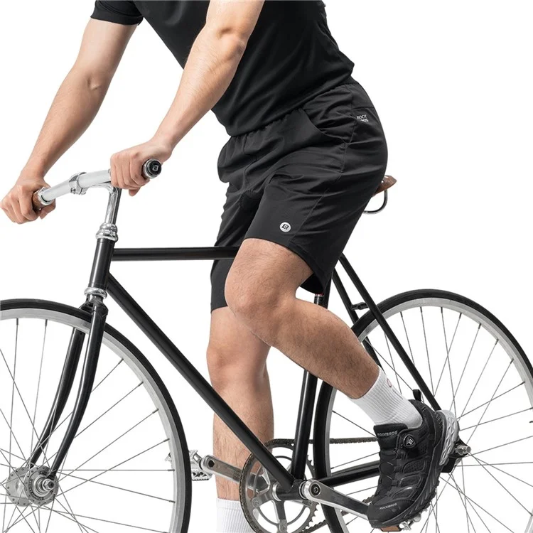 ROCKBROS RK2025-K Summer Cycling Shorts Men Padded Road Bike Casual Sports Short Pants - Black L (EU / M)