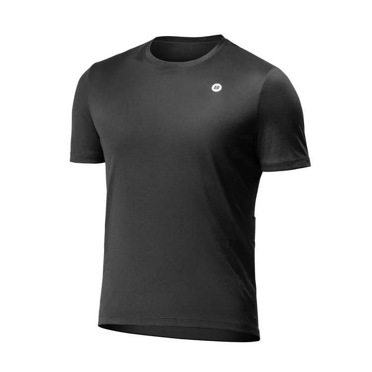 ROCKBROS Men Summer Cycling Jersey Road Bike Casual Sports Top Breathable Short Sleeve T-Shirt - Black S (EU / XS)