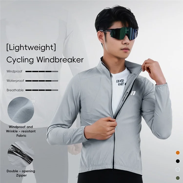 WEST BIKING YP0202341 Winddichte Fahrradjacke für Herren - Leicht, für Sommer und Frühling - Grau, Größe S