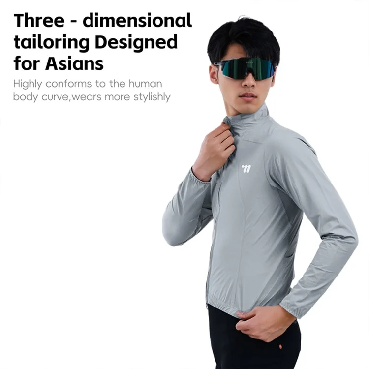 WEST BIKING YP0202341 Winddichte Fahrradjacke für Herren - Leicht, für Sommer und Frühling - Grau, Größe S