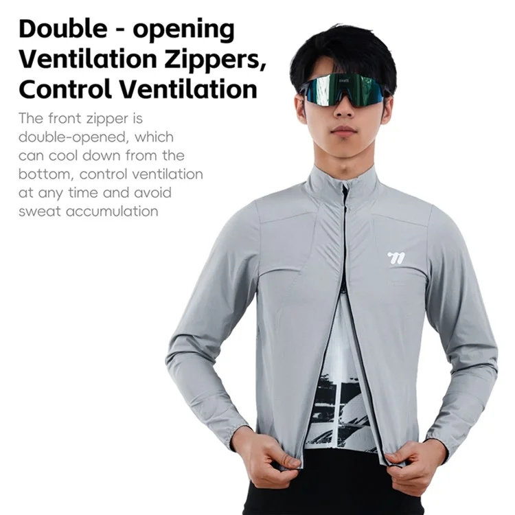 WEST BIKING YP0202341 Winddichte Fahrradjacke für Herren - Leicht, für Sommer und Frühling - Grau, Größe S