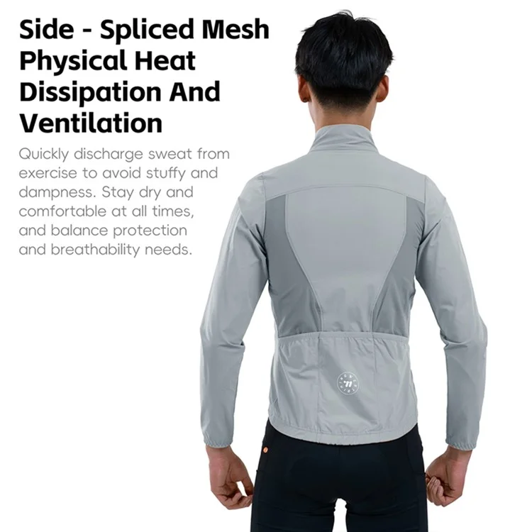 WEST BIKING YP0202341 Mountain Bike Windproof Jacket Summer Spring Lightweight Cycling Jersey Men Top - Grey M