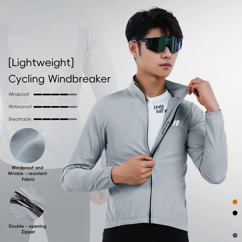 WEST BIKING YP0202341 Mountain Bike Windproof Jacket Summer Spring Lightweight Cycling Jersey Men Top - Grey L