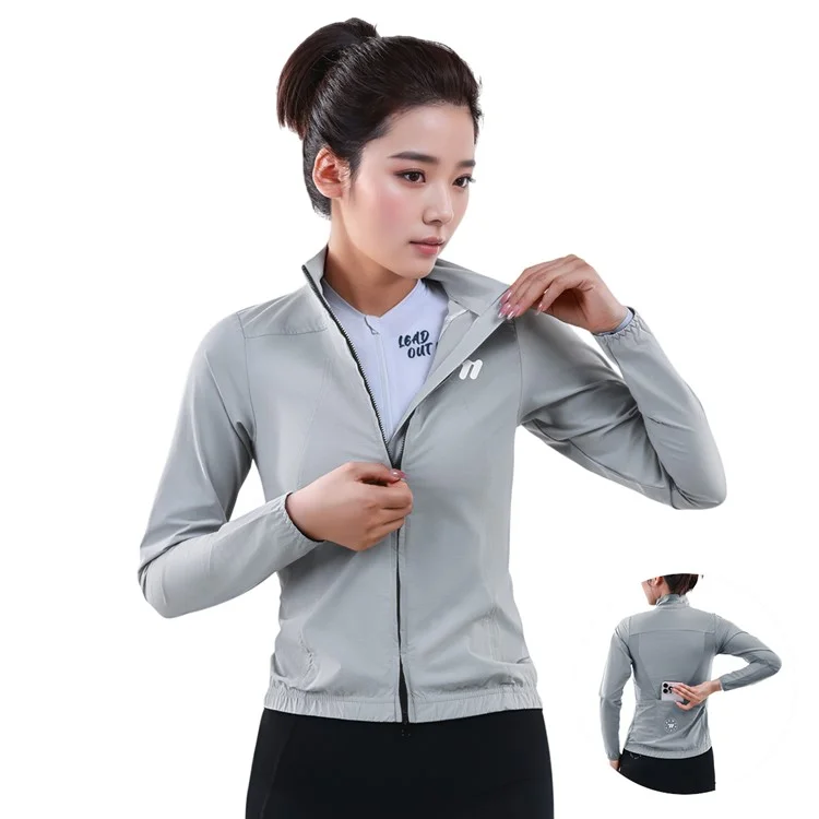 WEST BIKING YP0202341 Mountain Bike Windproof Jacket Summer Spring Lightweight Women Cycling Jersey Top - Grey S