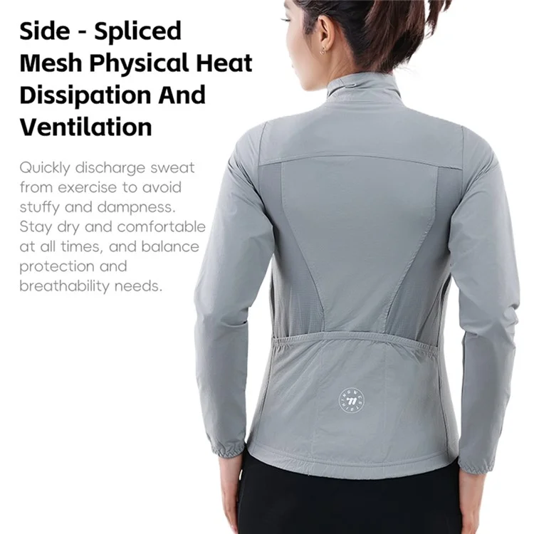 WEST BIKING YP0202341 Mountain Bike Windproof Jacket Summer Spring Lightweight Women Cycling Jersey Top - Grey S
