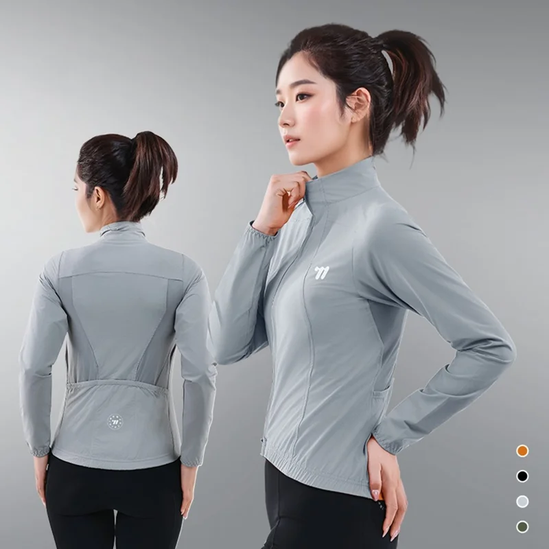 WEST BIKING YP0202341 Mountain Bike Windproof Jacket Summer Spring Lightweight Women Cycling Jersey Top - Grey XXL