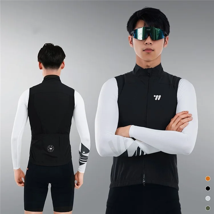 WEST BIKING YP0206179 Chaleco de Ciclismo para Hombre Primavera Verano Cortavientos sin Mangas - Jersey para Bicicleta de Carretera - Negro Talla S