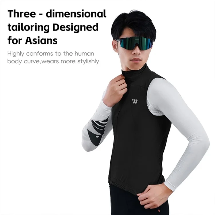WEST BIKING YP0206179 Chaleco de Ciclismo para Hombre Primavera Verano Cortavientos sin Mangas - Jersey para Bicicleta de Carretera - Negro Talla S