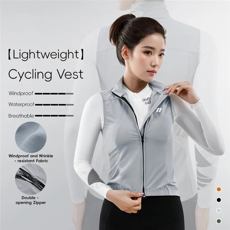 WEST BIKING YP0206179 Women Spring Summer Cycling Vest Windproof Sleeveless Jacket Road Bike Jersey - Grey S