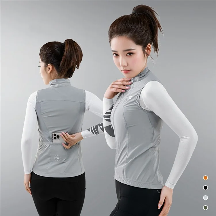 WEST BIKING YP0206179 Women Spring Summer Cycling Vest Windproof Sleeveless Jacket Road Bike Jersey - Grey S