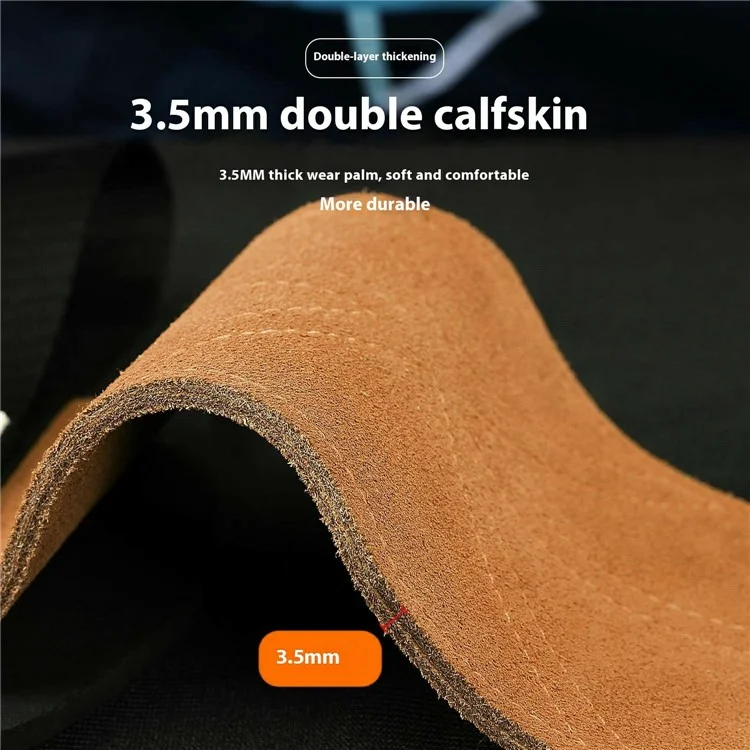 VILICO A0139 1 Pair Weightlifting Strength Training Cowhide Leather Finger Grip Anti Slip Palm Protection Pad - Yellow