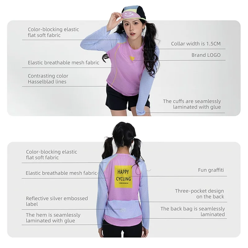 WEST BIKING YP0202342 Maillot de Cyclisme à Manches Longues pour Femmes, Séchage Rapide, Respirant, pour Randonnée, Course et Entraînement, XS / S - Jaune / Vert