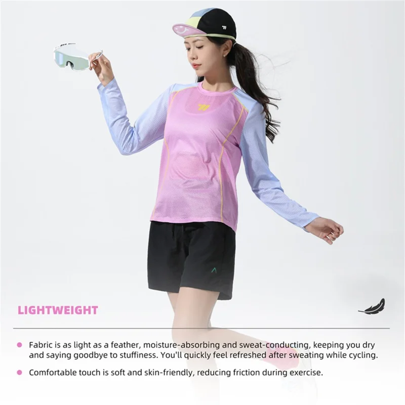 WEST BIKING YP0202342 Maillot de Cyclisme à Manches Longues pour Femmes, Séchage Rapide, Respirant, pour Randonnée, Course et Entraînement, XS / S - Jaune / Vert