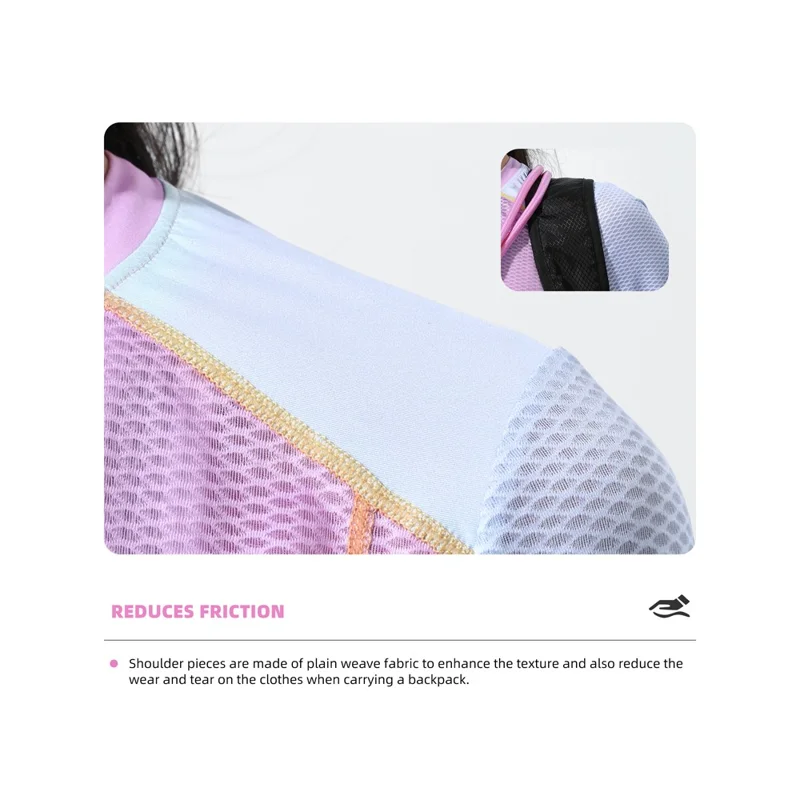 WEST BIKING YP0202342 Maillot de Cyclisme à Manches Longues pour Femmes, Séchage Rapide, Respirant, pour Randonnée, Course et Entraînement, XL / XXL - Rose / Bleu