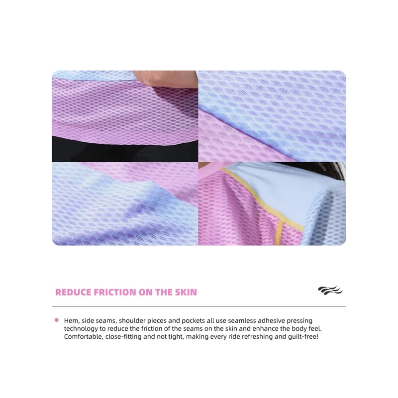 WEST BIKING YP0202342 Maillot de Cyclisme à Manches Longues pour Femmes, Séchage Rapide, Respirant, pour Randonnée, Course et Entraînement, XL / XXL - Rose / Bleu