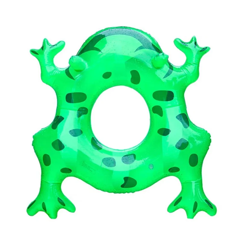 Cute Water Frog Shape Inflatable Swim Ring for Kids PVC Cartoon Armpit Float (without Light) - Green