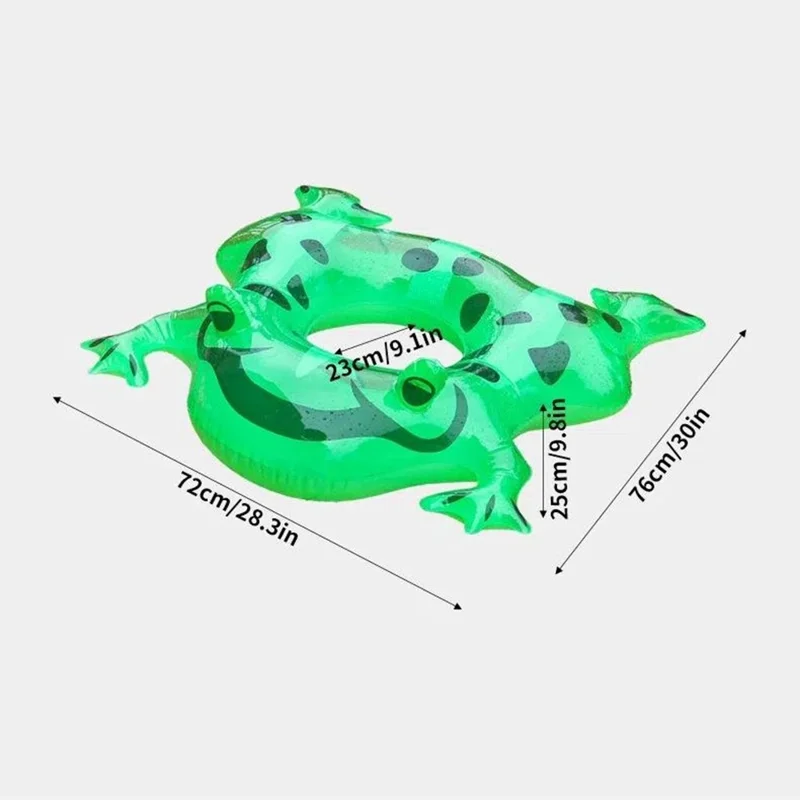 Cute Water Frog Shape Inflatable Swim Ring for Kids PVC Cartoon Armpit Float (without Light) - Green