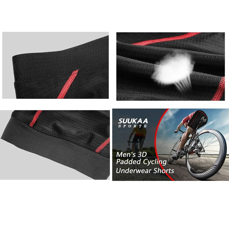 Shorts de Ciclismo Masculinos com Enchimento Acolchoado, Respiráveis, com Almofada de Silicone, Calças Curtas para Passeio de Bicicleta - Safira / M