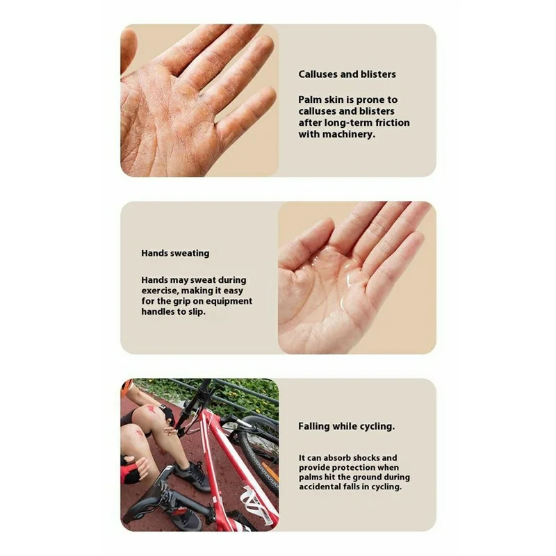 1 Pair Size L Outdoor Sports Half Finger Gloves for Men  /  Women Anti-Slip Fitness Climbing Cycling Gloves - Khaki