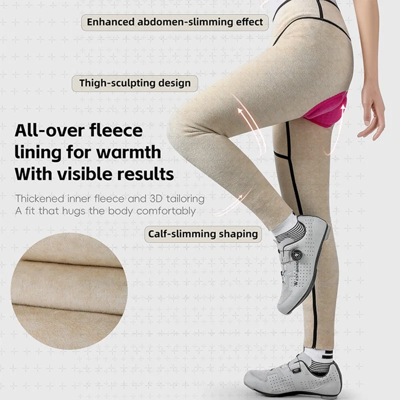 WEST BIKING YP0210022 Pantalones de Bib de Ciclismo Engrosados Liberación Rápida Pantalones Largos Acolchados 3D Ergonómicos para Mujer Otoño Invierno - Negro / M