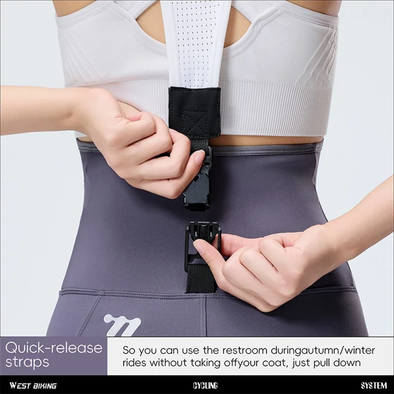 WEST BIKING YP0210022 Pantalones de Bib de Ciclismo Engrosados Liberación Rápida Pantalones Largos Acolchados 3D Ergonómicos para Mujer Otoño Invierno - Negro / M