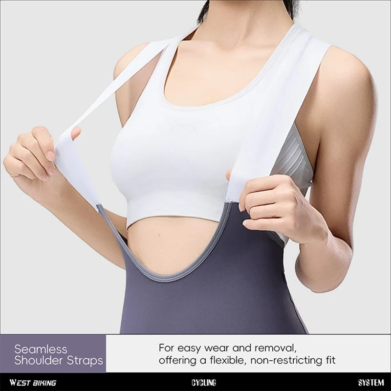 WEST BIKING YP0210022 Pantalones de Bib de Ciclismo Engrosados Liberación Rápida Pantalones Largos Acolchados 3D Ergonómicos para Mujer Otoño Invierno - Negro / M