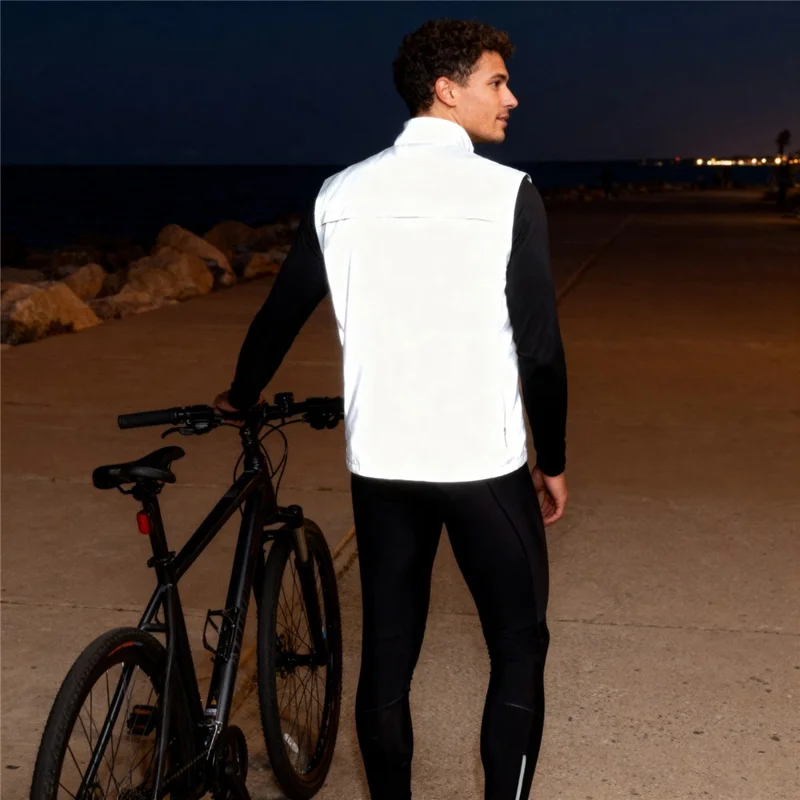 WOSAWE BD260 Safety Reflective Vest for Cycling Running Breathable High Visibility Sleeveless Jacket - Asian M  /  EU S