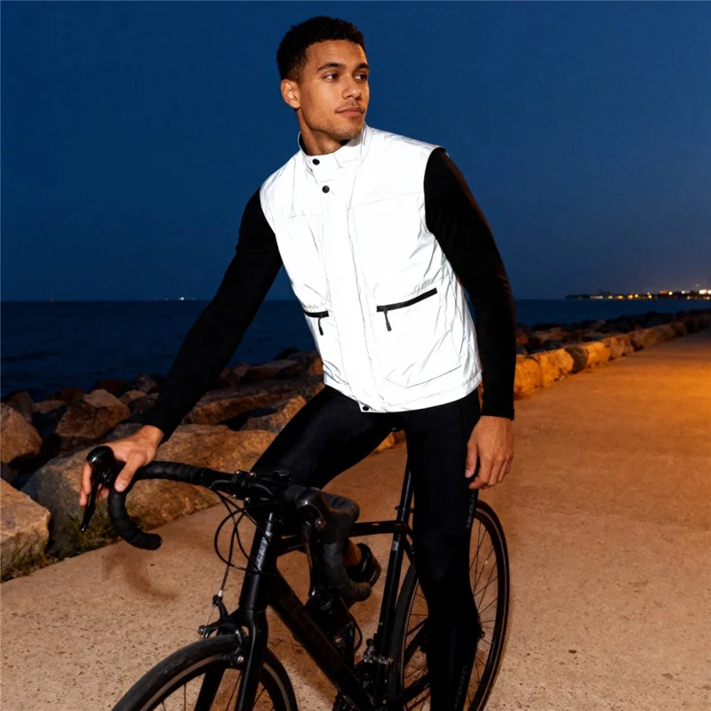 WOSAWE BD260 Safety Reflective Vest for Cycling Running Breathable High Visibility Sleeveless Jacket - Asian M  /  EU S