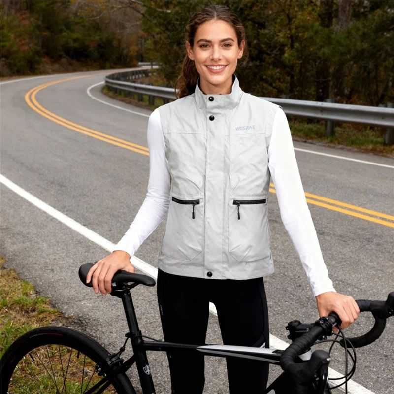 WOSAWE BD260 Safety Reflective Vest for Cycling Running Breathable High Visibility Sleeveless Jacket - Asian M  /  EU S