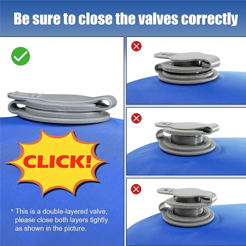 Camping Sleeping Pad with Foot Pump Inflatable Mat Connectable Outdoor Waterproof Bed 195 x 66 x 12CM - Navy Blue