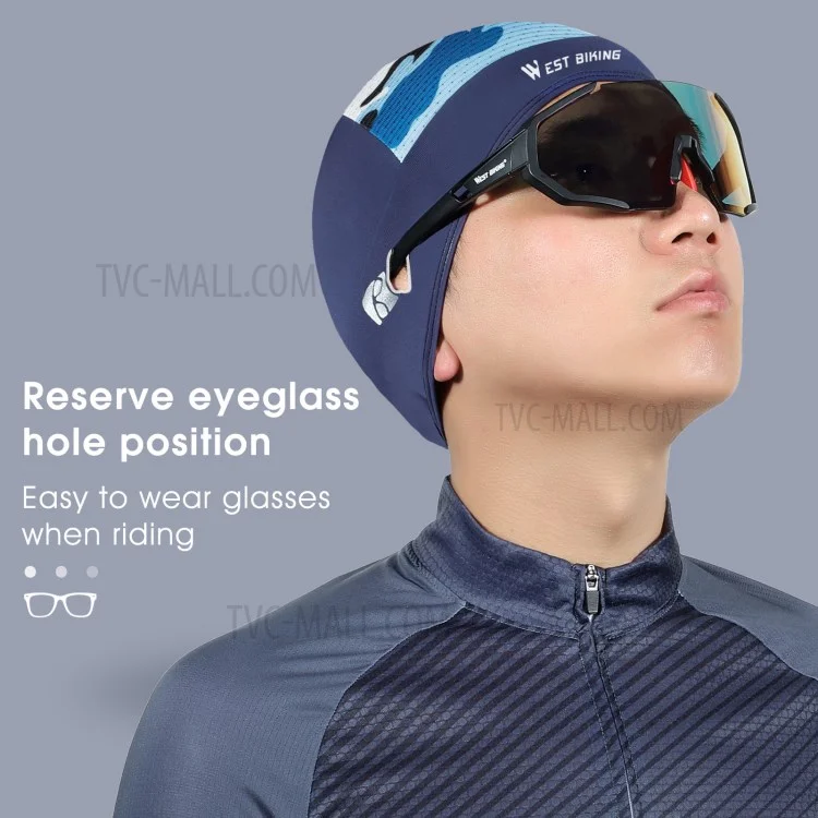 WEST BIKING YP0201295 Casquette de cyclisme d'été anti-UV pour VTT, vélo de route, moto Doublure de casque en soie glacée, respirante et sportive - Noir