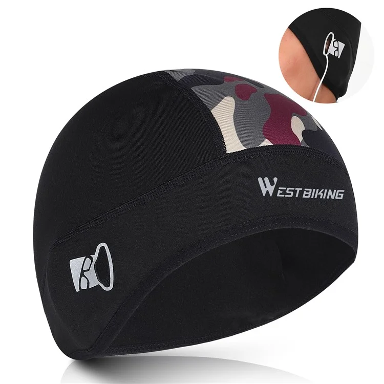 WEST BIKING YP0201299 Winter Cycling Warm Camouflage Head Cap Elastic Hat with Glasses Holes - Black