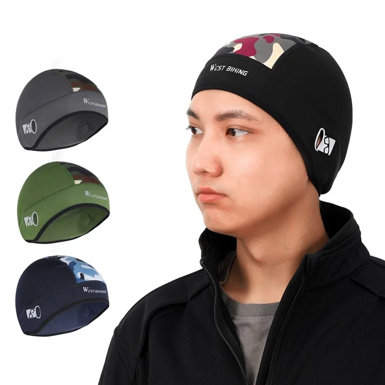 WEST BIKING YP0201299 Winter Cycling Warm Camouflage Head Cap Elastic Hat with Glasses Holes - Black