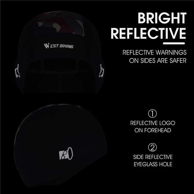 WEST BIKING YP0201299 Winter Cycling Warm Camouflage Head Cap Elastic Hat with Glasses Holes - Black