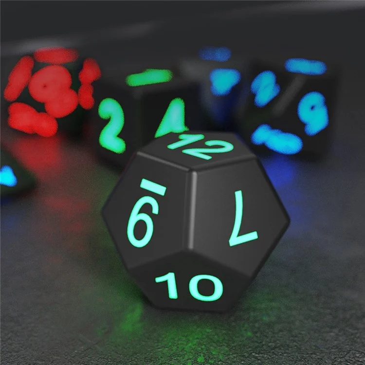 SZ-01 Set da 7 dadi luminosi a LED Poligonico Set di dadi ricaricabili Giochi da festa