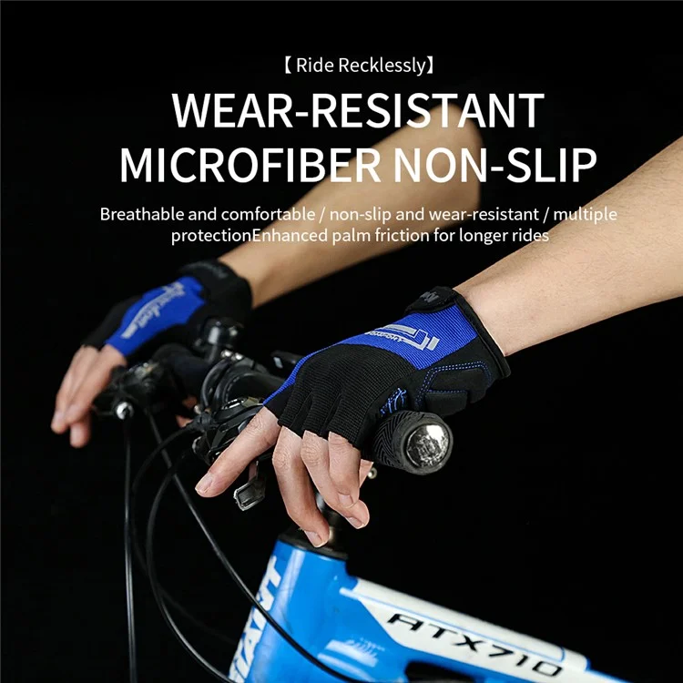 KYNCILOR A0027 1 Pair Anti-skid Breathable Cycling Gloves SBR+Fabric Bicycle Half Finger Gloves - Red / XL