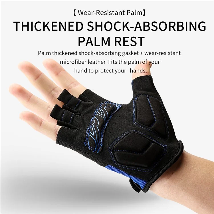 KYNCILOR A0027 1 Pair Anti-skid Breathable Cycling Gloves SBR+Fabric Bicycle Half Finger Gloves - Red / XL