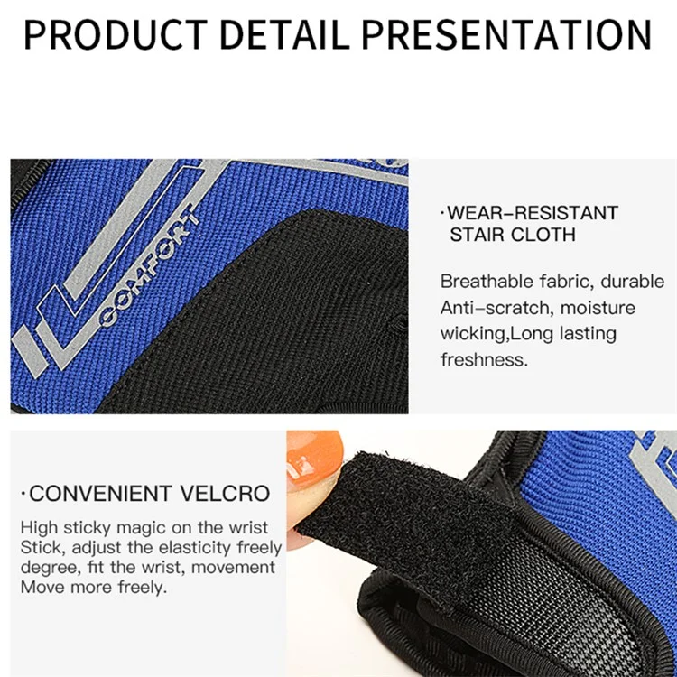 KYNCILOR A0027 1 Pair Anti-skid Breathable Cycling Gloves SBR+Fabric Bicycle Half Finger Gloves - Red / XL