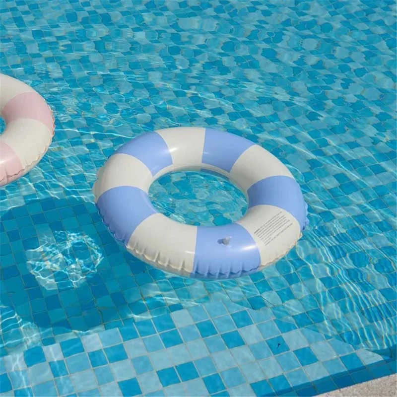 YX-001 10-15 Years Old Children Swimming Ring Inflatable Outdoor Pool PVC Float Swimming Ring (No Handle) - White / Blue