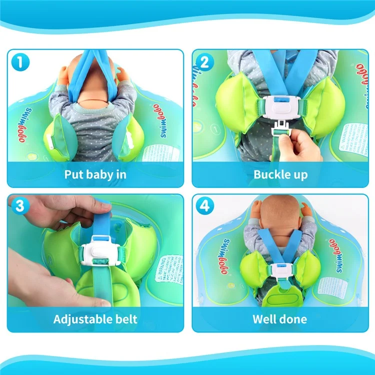 SWIMBOBO Anneau de natation gonflable pour bébé, flotteur de natation pour nourrissons avec parasol - L