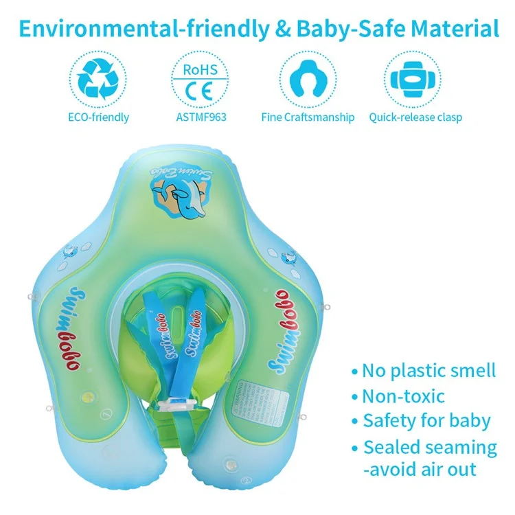 SWIMBOBO Anneau de natation gonflable pour bébé, flotteur de natation pour nourrissons avec parasol - L