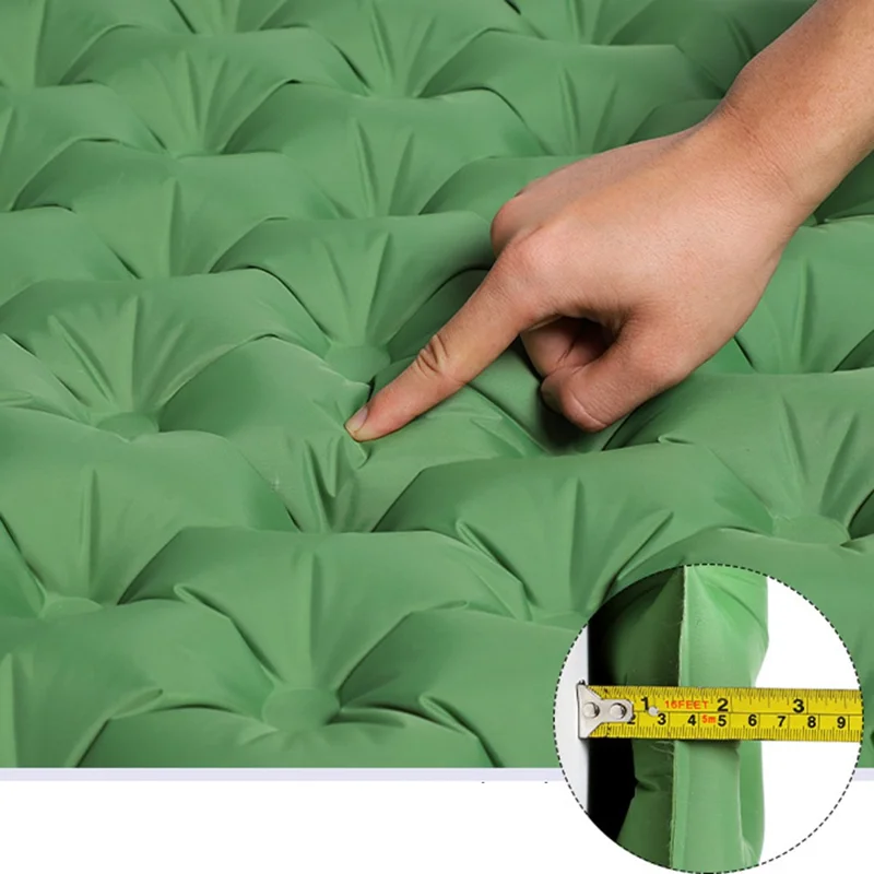 200x120CM Camping TPU Sleeping Mat Inflatable 2 People Backpacking Sleeping Pad without Pillow - Army Green